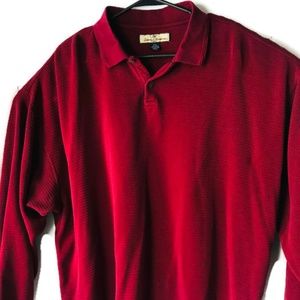 Tommy Bahama Long Sleeve Red Men's Polo Shirt XXL